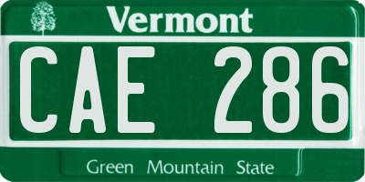 VT license plate CAE286