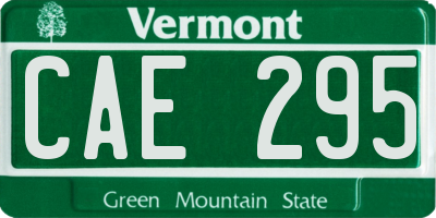 VT license plate CAE295