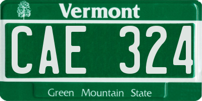 VT license plate CAE324