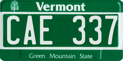 VT license plate CAE337