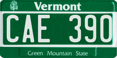 VT license plate CAE390
