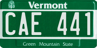 VT license plate CAE441