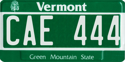 VT license plate CAE444