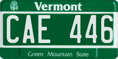 VT license plate CAE446