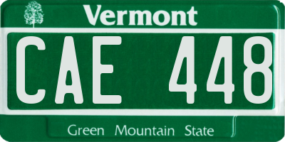 VT license plate CAE448