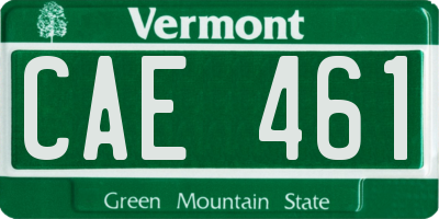 VT license plate CAE461