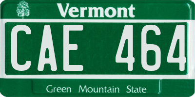 VT license plate CAE464