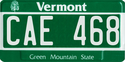 VT license plate CAE468