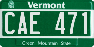 VT license plate CAE471