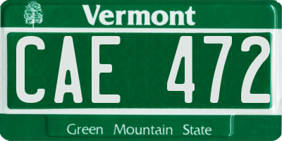 VT license plate CAE472