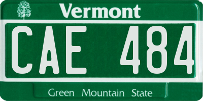 VT license plate CAE484