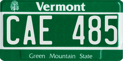 VT license plate CAE485