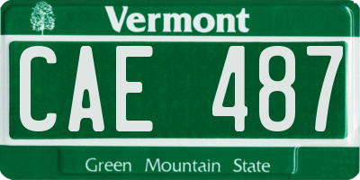 VT license plate CAE487