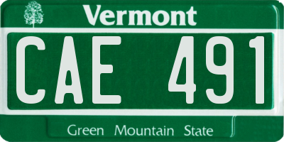 VT license plate CAE491