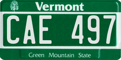 VT license plate CAE497