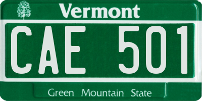 VT license plate CAE501