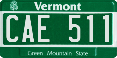 VT license plate CAE511