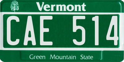 VT license plate CAE514