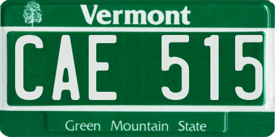 VT license plate CAE515
