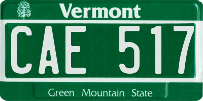 VT license plate CAE517