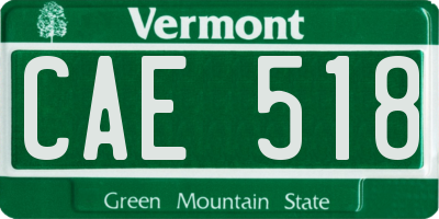 VT license plate CAE518