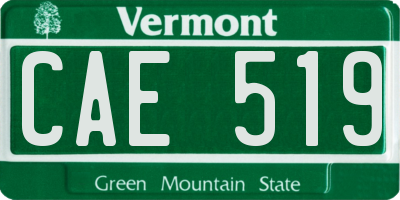 VT license plate CAE519
