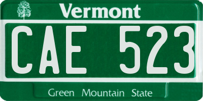 VT license plate CAE523