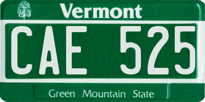VT license plate CAE525
