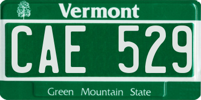 VT license plate CAE529