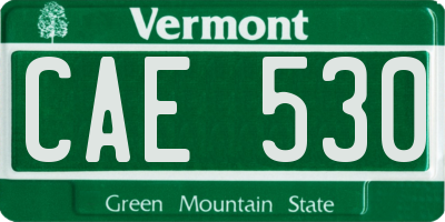 VT license plate CAE530