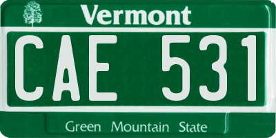 VT license plate CAE531