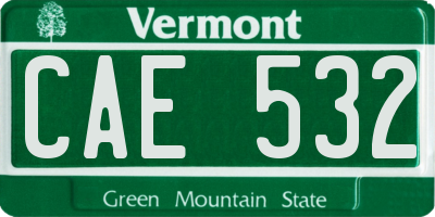 VT license plate CAE532