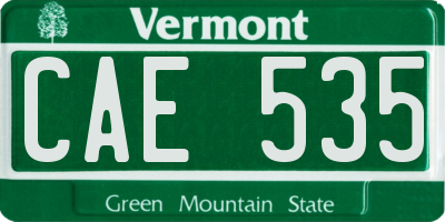 VT license plate CAE535