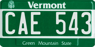VT license plate CAE543