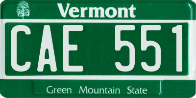 VT license plate CAE551