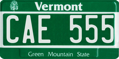 VT license plate CAE555