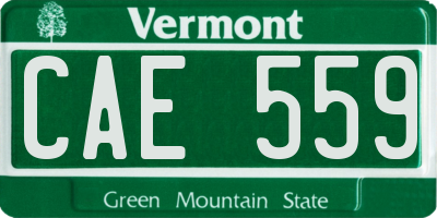 VT license plate CAE559