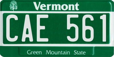 VT license plate CAE561