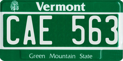 VT license plate CAE563