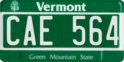 VT license plate CAE564