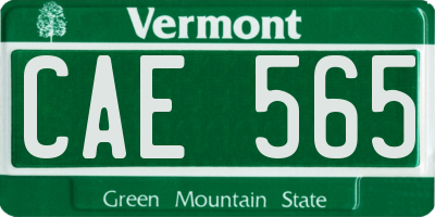 VT license plate CAE565