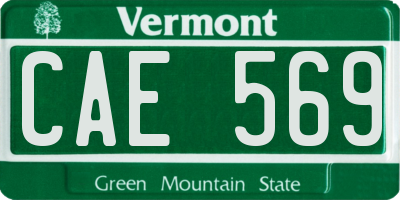 VT license plate CAE569