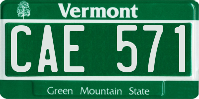 VT license plate CAE571