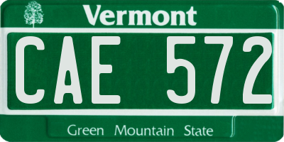 VT license plate CAE572