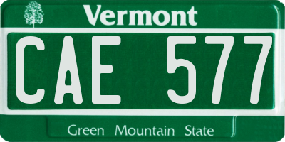 VT license plate CAE577