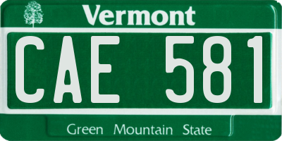 VT license plate CAE581
