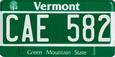 VT license plate CAE582