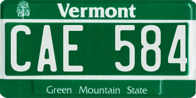 VT license plate CAE584