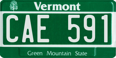 VT license plate CAE591