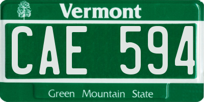 VT license plate CAE594